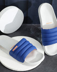 Classic Quilted Blue & Grey Sliders