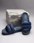 Puff Blue Sliders -Women