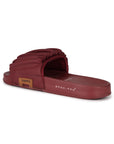 Ruffel Maroon Sliders - Women