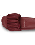 Ruffel Maroon Sliders - Women