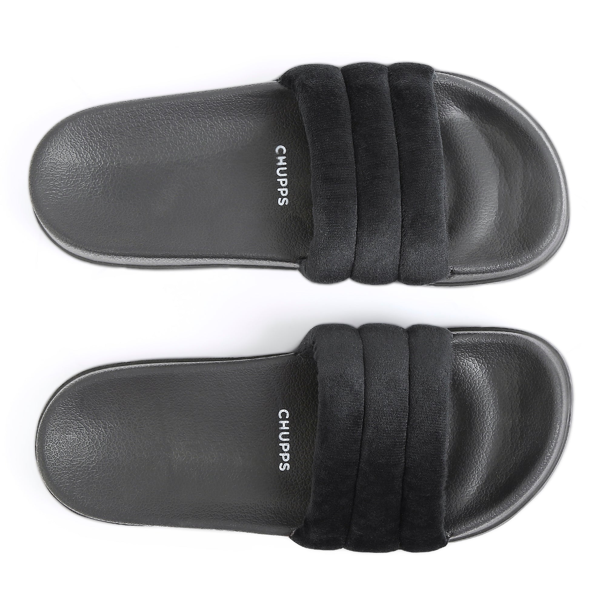 Cloud Cozy Black Sliders -Women