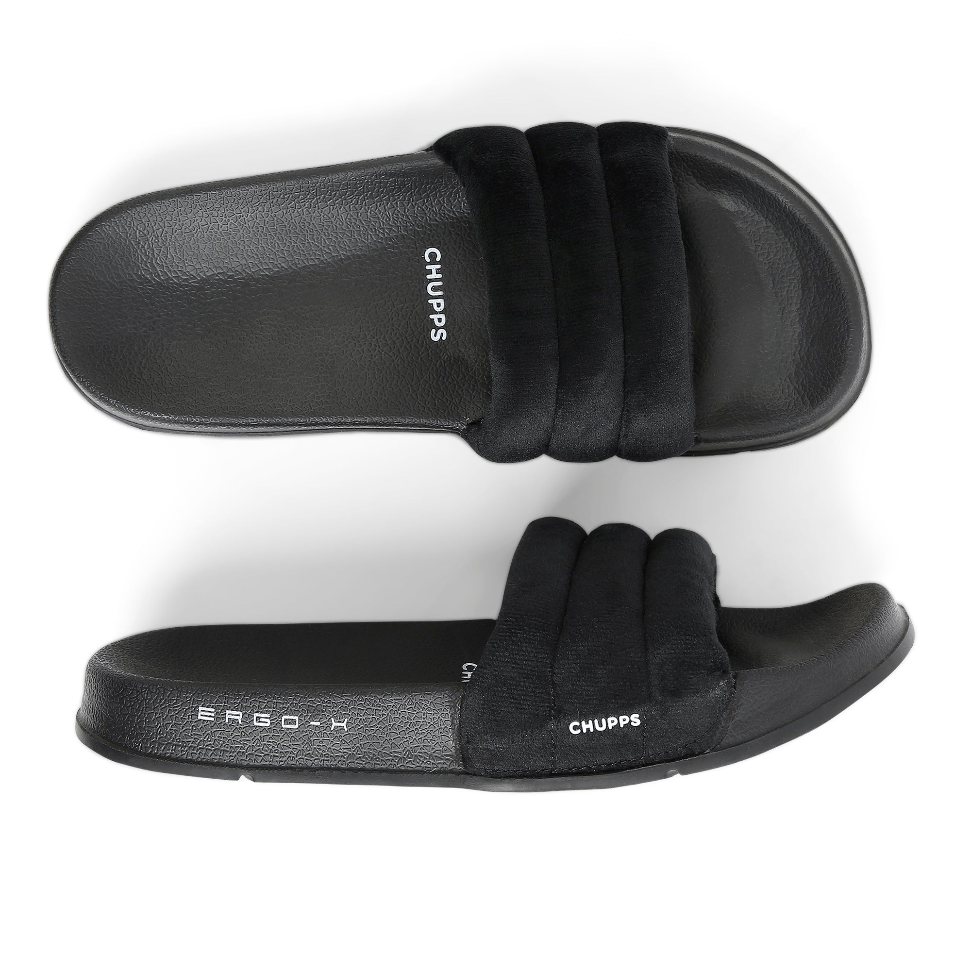 Cloud Cozy Black Sliders -Women