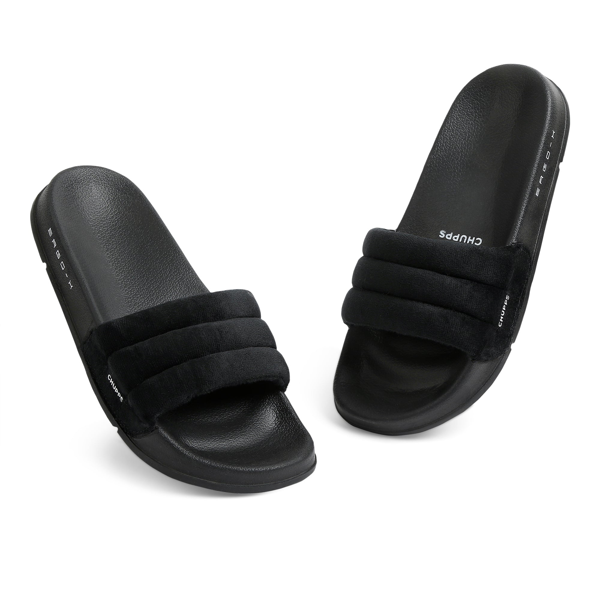 Cloud Cozy Black Sliders -Women