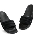 Cloud Cozy Black Sliders -Women