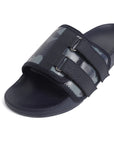 Close-up of ErgoX Plus footbed and FOAM6 padded strap for cushioning.