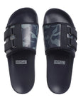 Close-up of ErgoX Plus footbed and FOAM6 padded strap for cushioning.