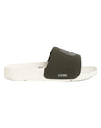 Dot Fusion White & Olive Sliders