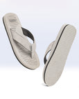 Light grey V-strap slippers with cushioned sole