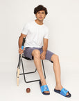 Chupps X Icc Royal Heritage Navy Blue Sliders