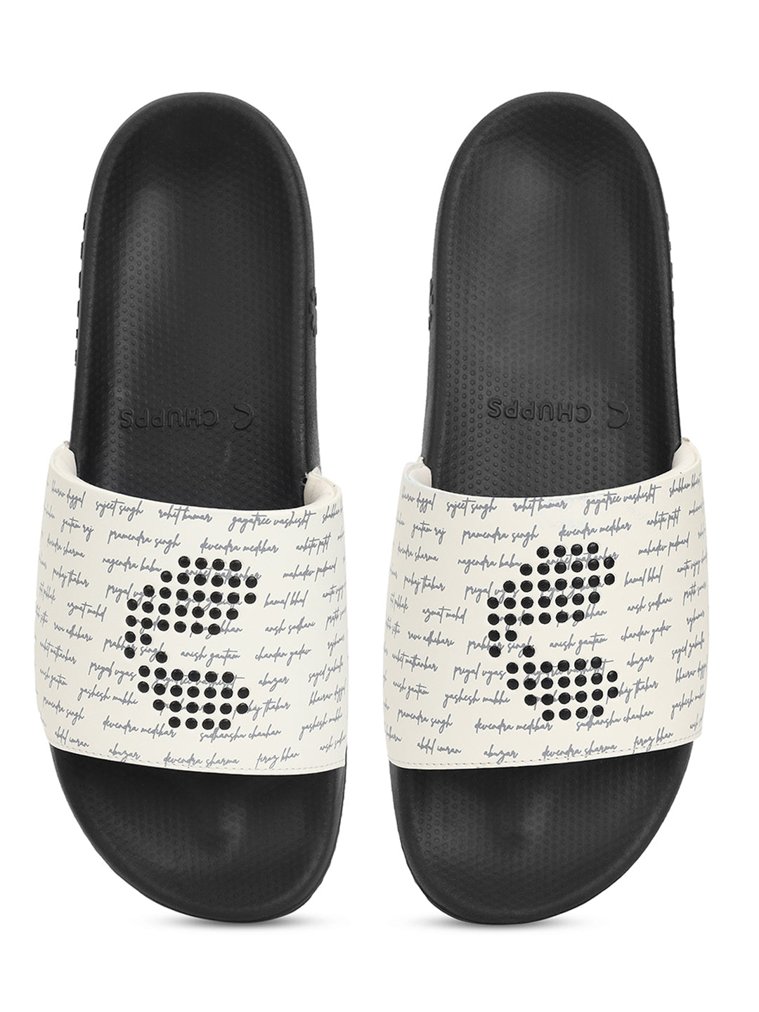 Dot fusion V2 Black White Men's Sliders