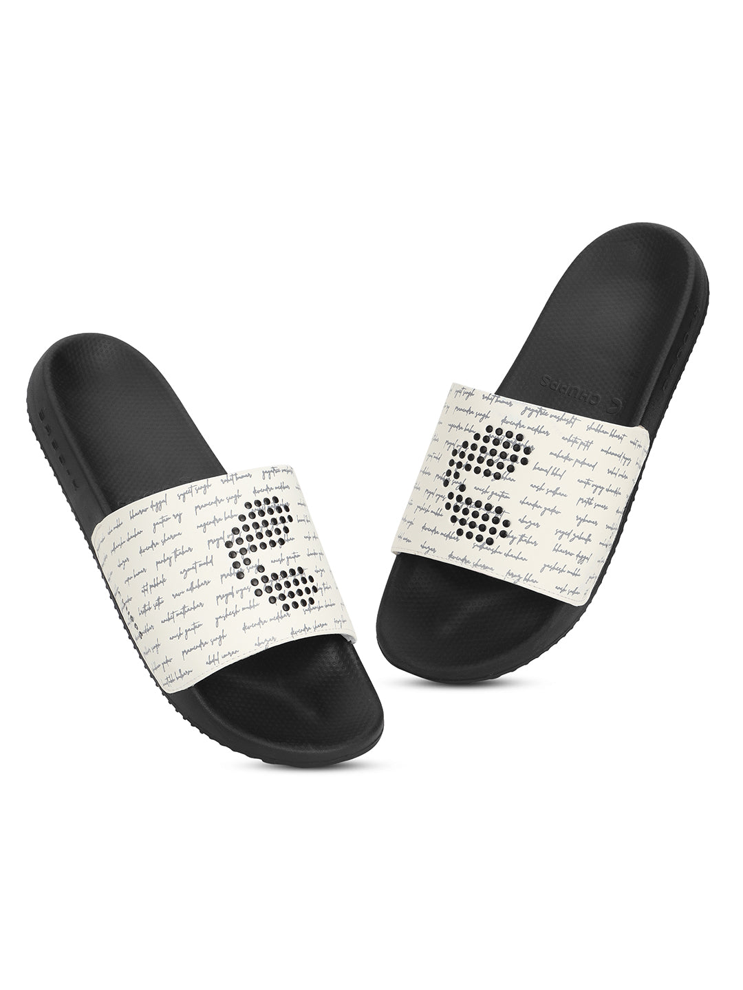Dot fusion V2 Black White Men's Sliders
