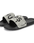 Bolt Biodegradable Black & Grey Sliders- Men