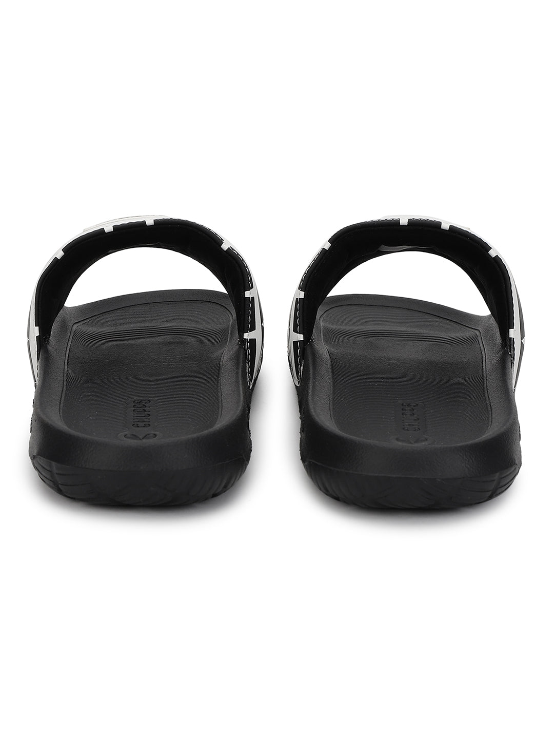 Notch Black and White Sliders Men