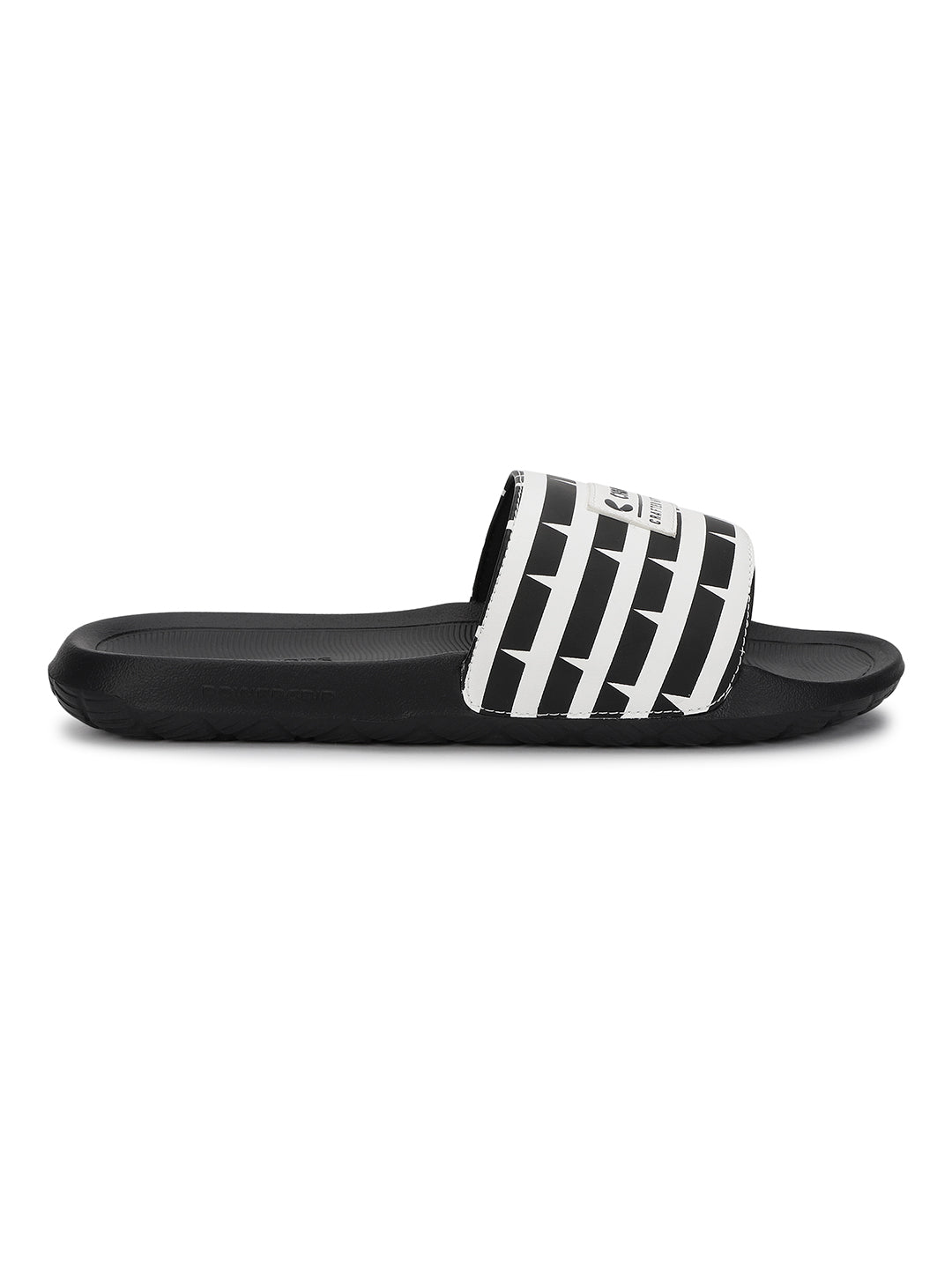 Notch Black and White Sliders Men