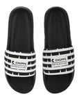 Notch Black and White Sliders Men