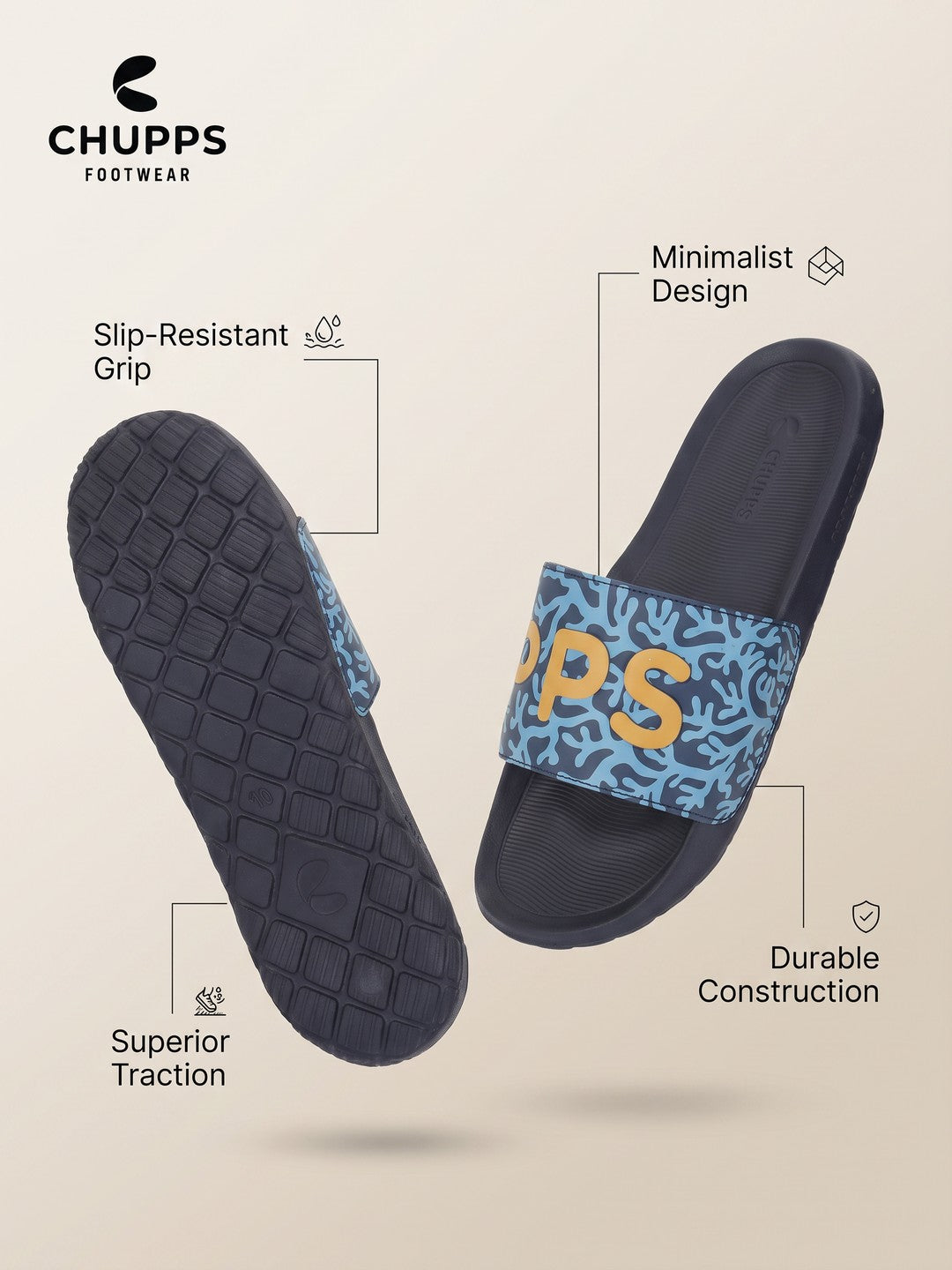 Coral Biodegradable Sliders_navy