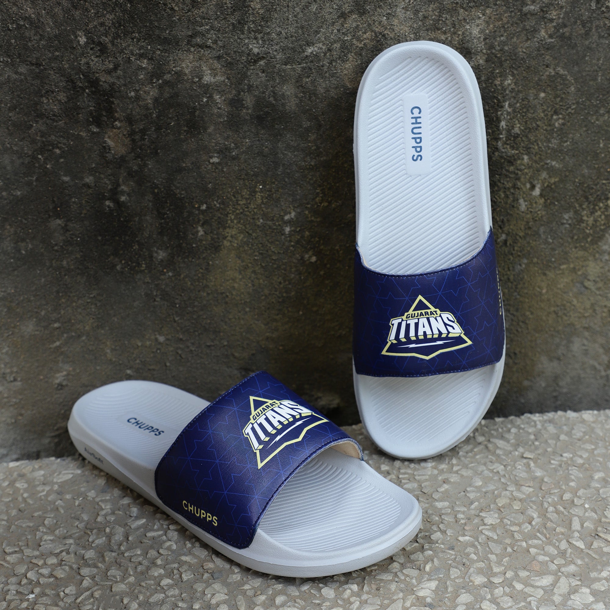 Chupps X Gt Bold Navy Grey Sliders