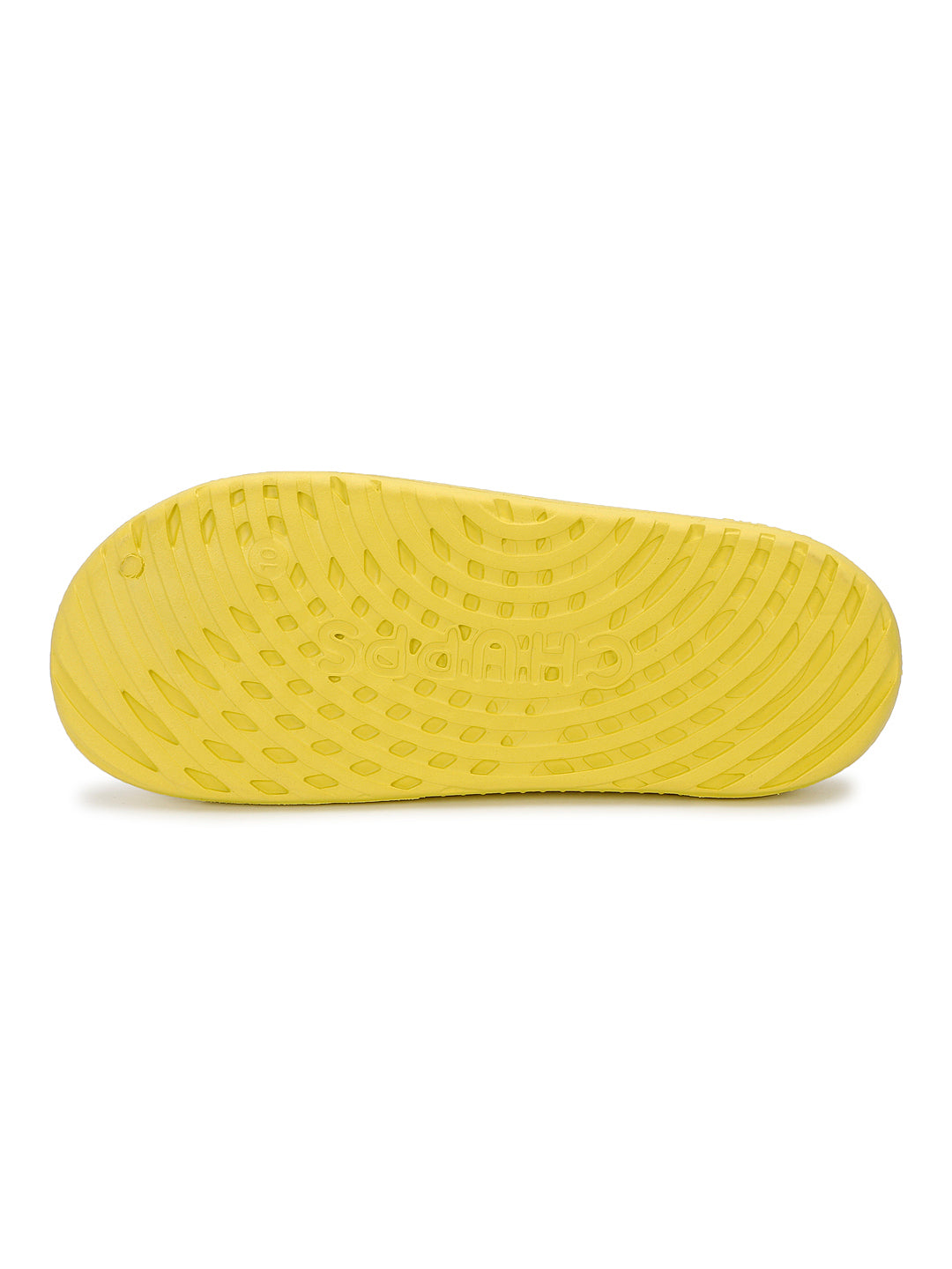 Rubberized Yellow Chupster sole on a white background