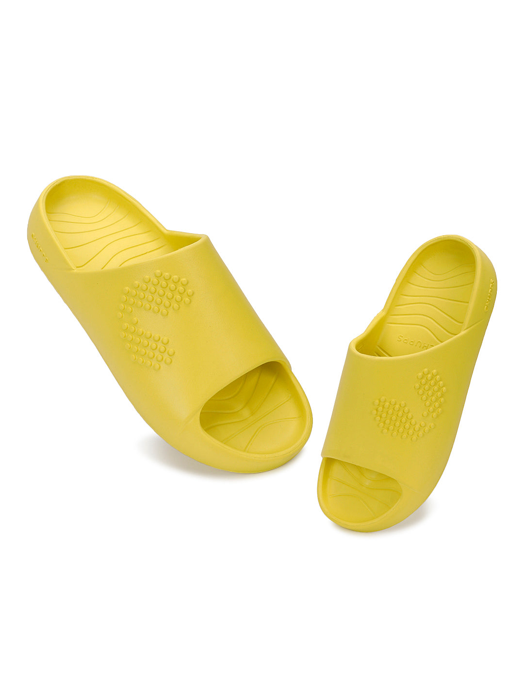 Dynamic view of yellow Chupster on a white background