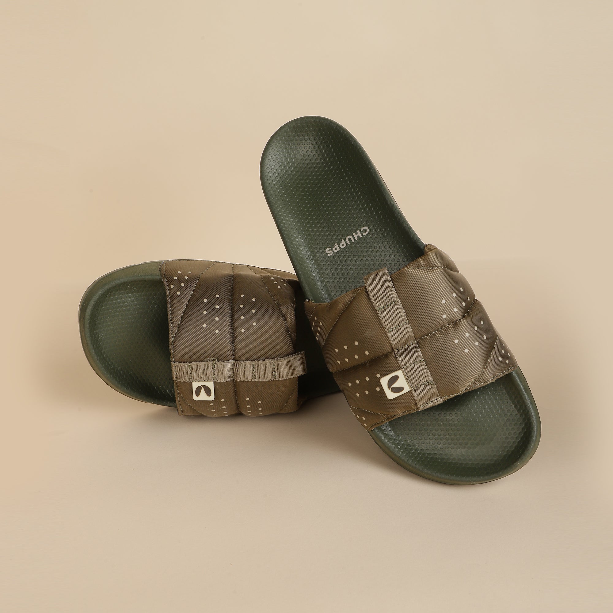 Turbo Olive Sliders for Men