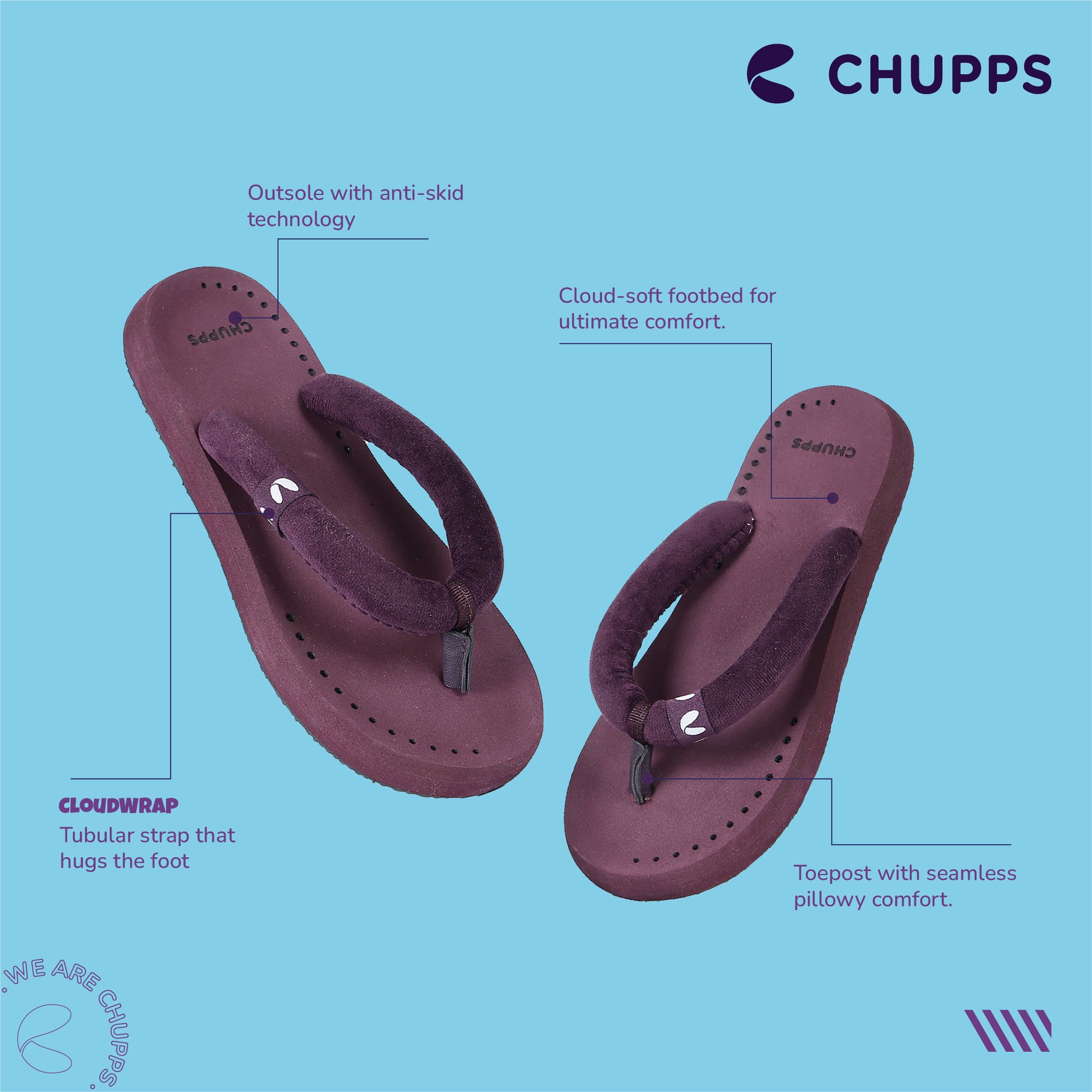 Plush Purple V-Straps -Women