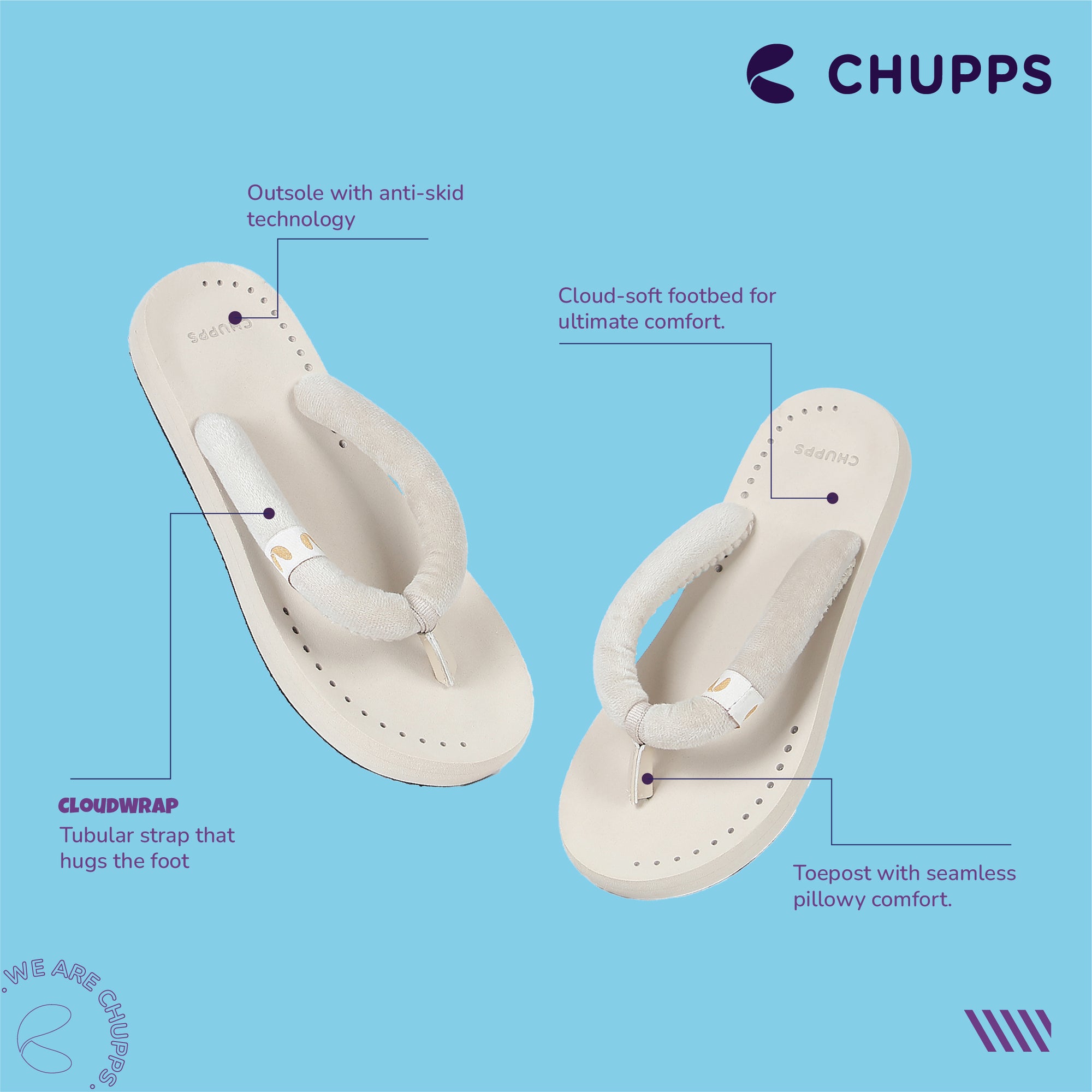 Plush Beige V-Straps -Women