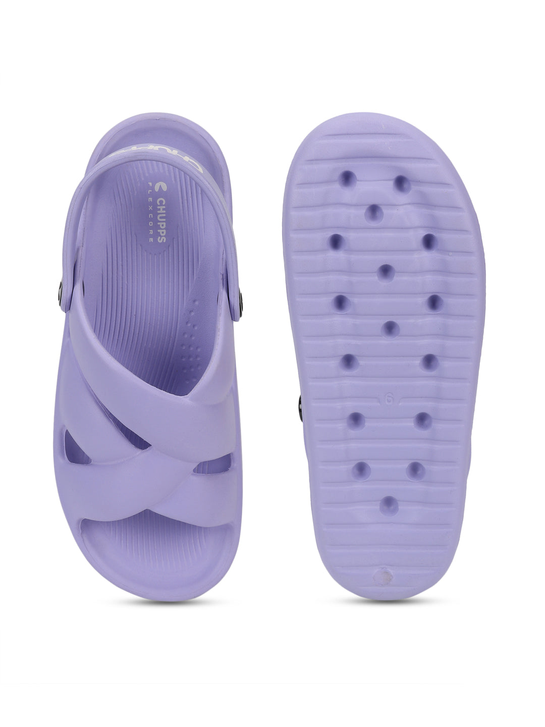 Top view of sole and curved footbed