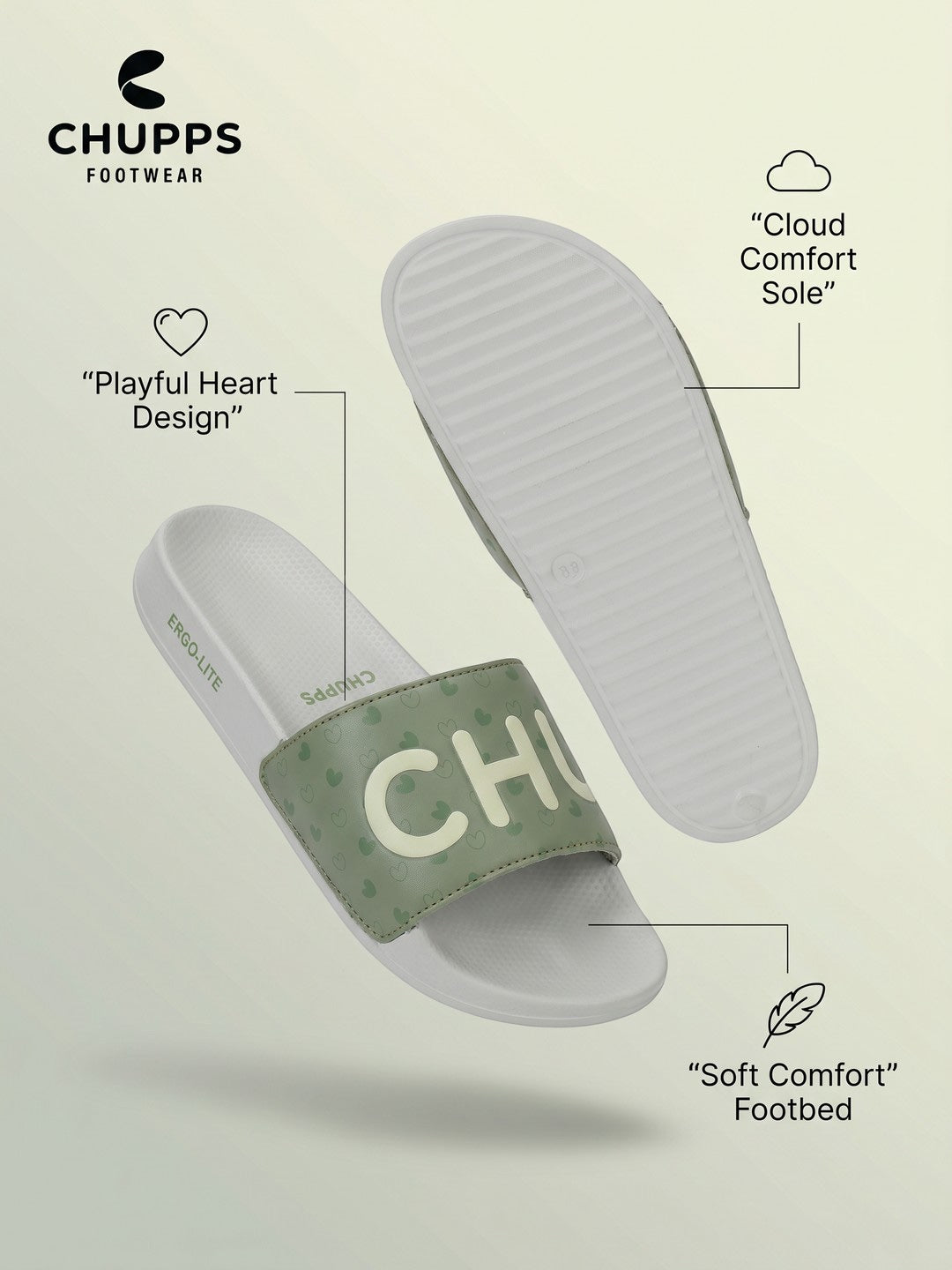 Love Bug Heart Sliders_green_&amp;_grey