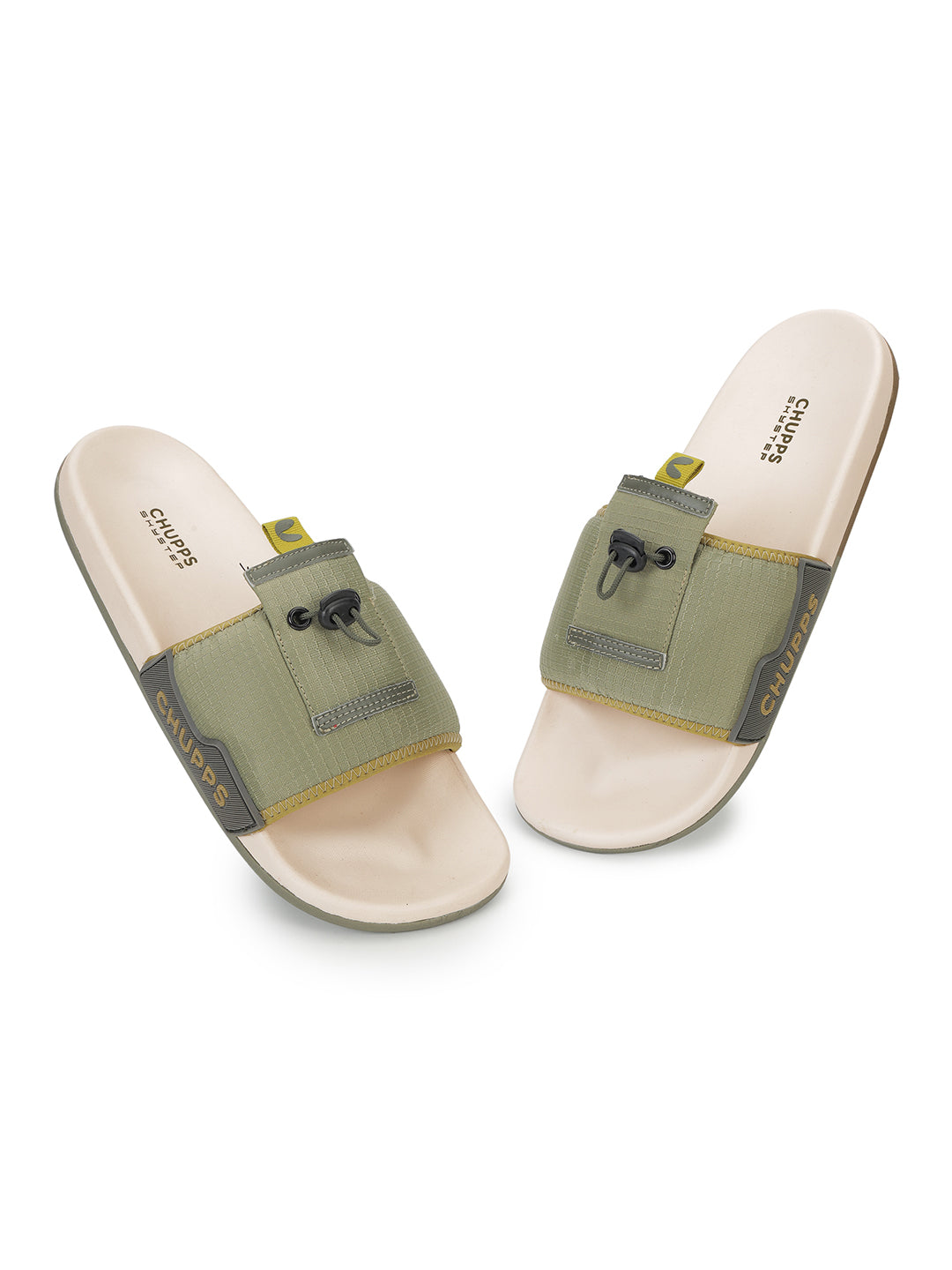 Blaze Olive Off-white Sliders top view 