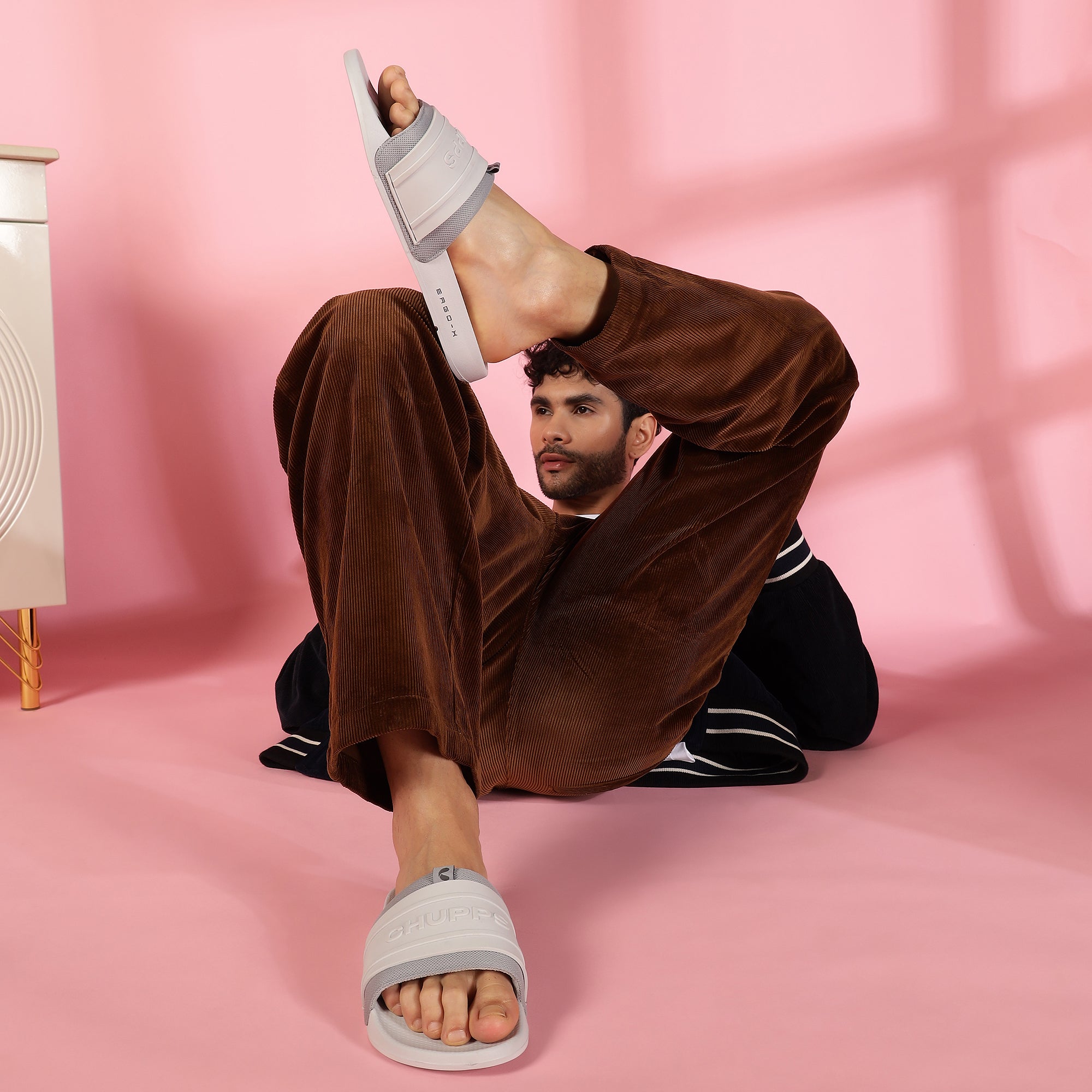 Rover Light Grey Sliders- Men