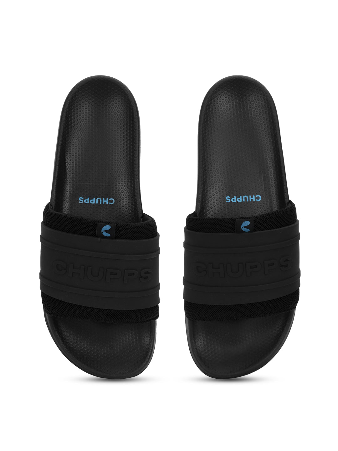 Durable men’s black slip-on sliders with ergonomic sole