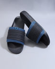 Durable navy blue slip-on sliders for men with ergonomic sole