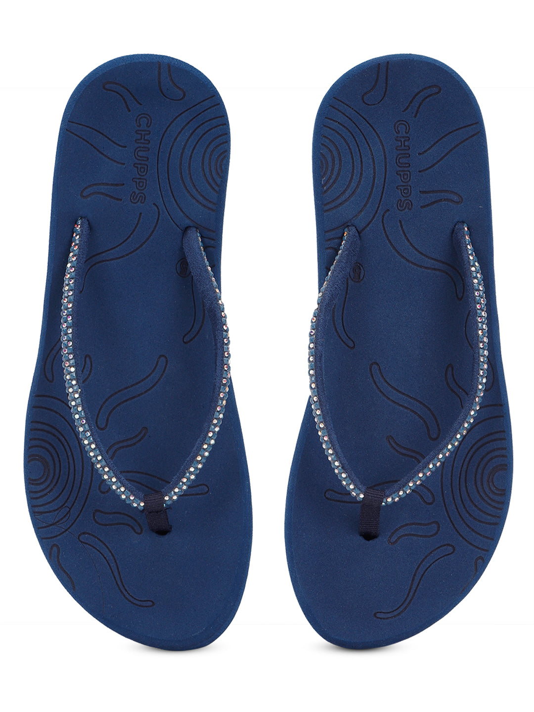 Solis Navy Blue V-Straps - Women