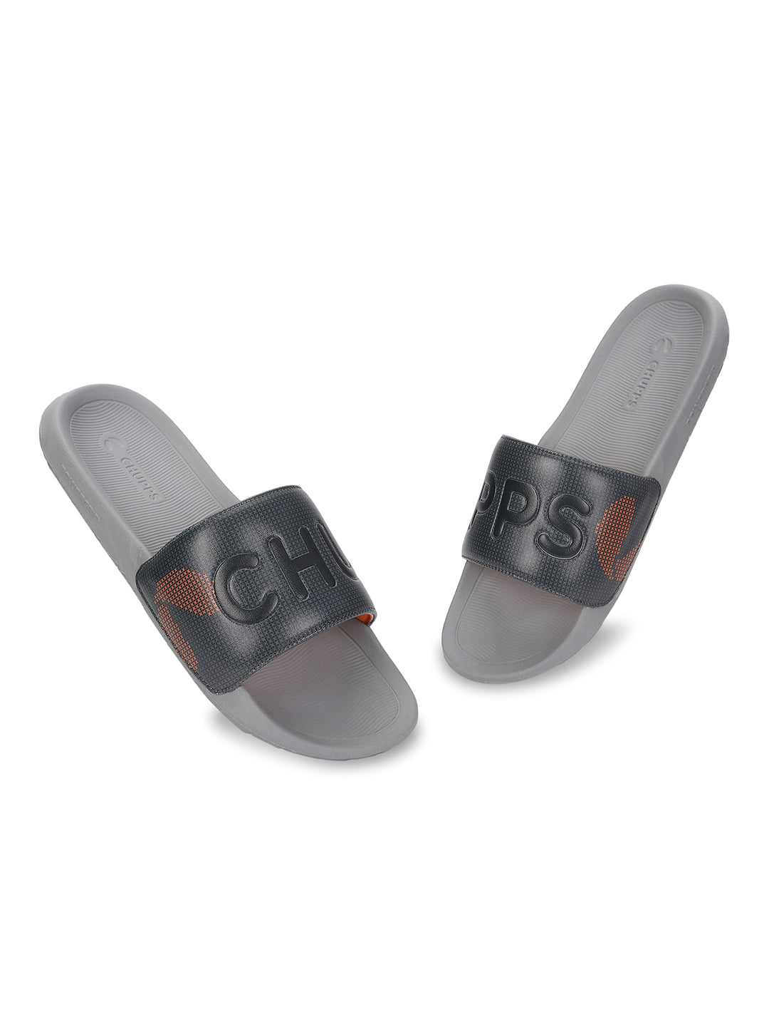 Eco-friendly black sliders for men with cushioned PowerGrip sole