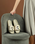 Alara Womenâ€™s Beige Light Festive Sliders