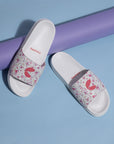 Grace White & Pink Sliders -Women