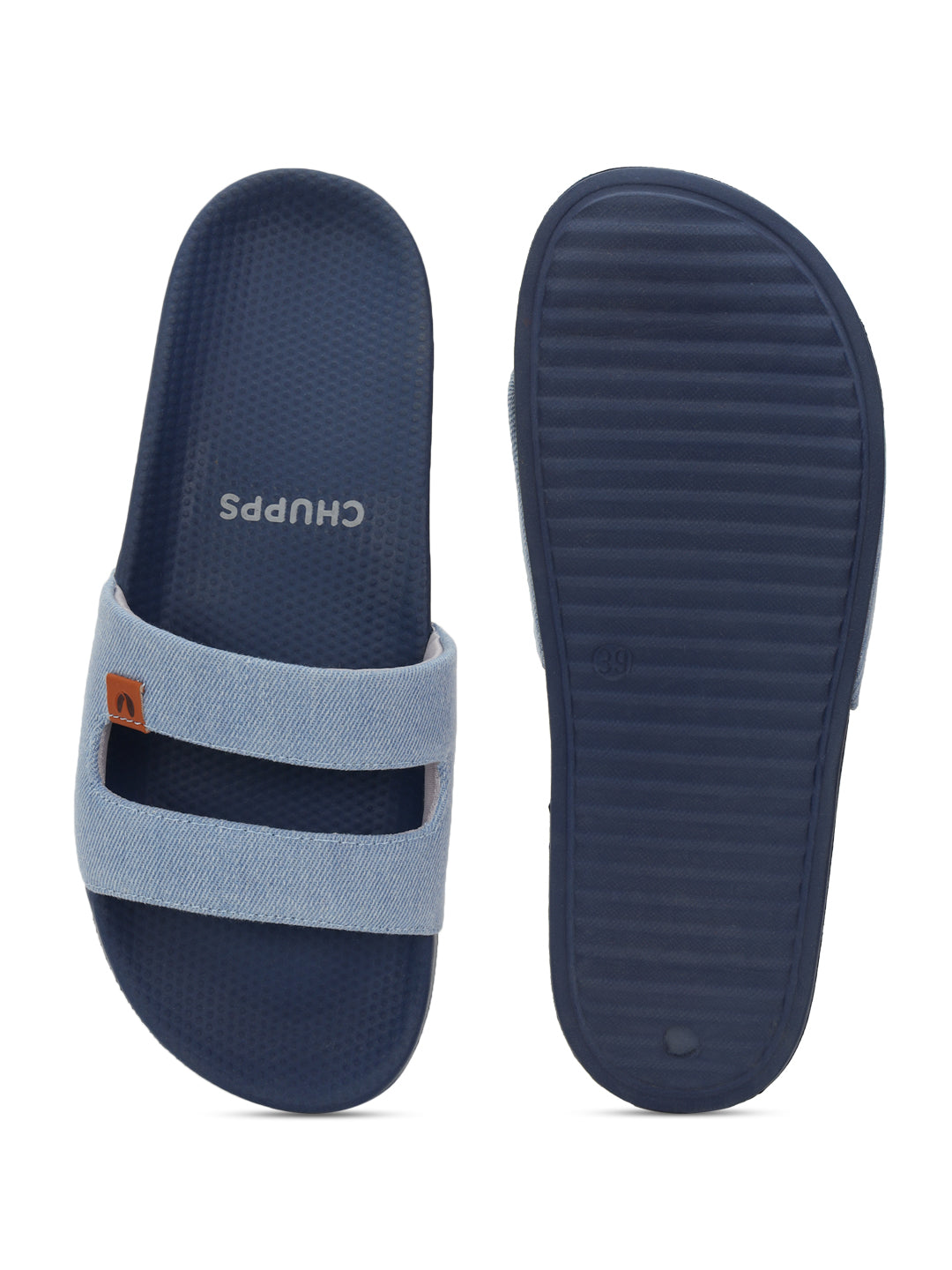 Chupps Zella Sky Blue Denim Sliders - Women