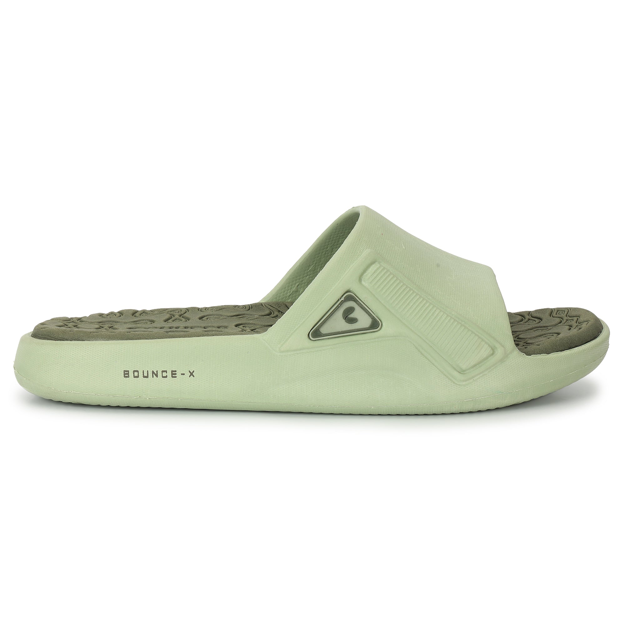 Sea green sliders for women side view
