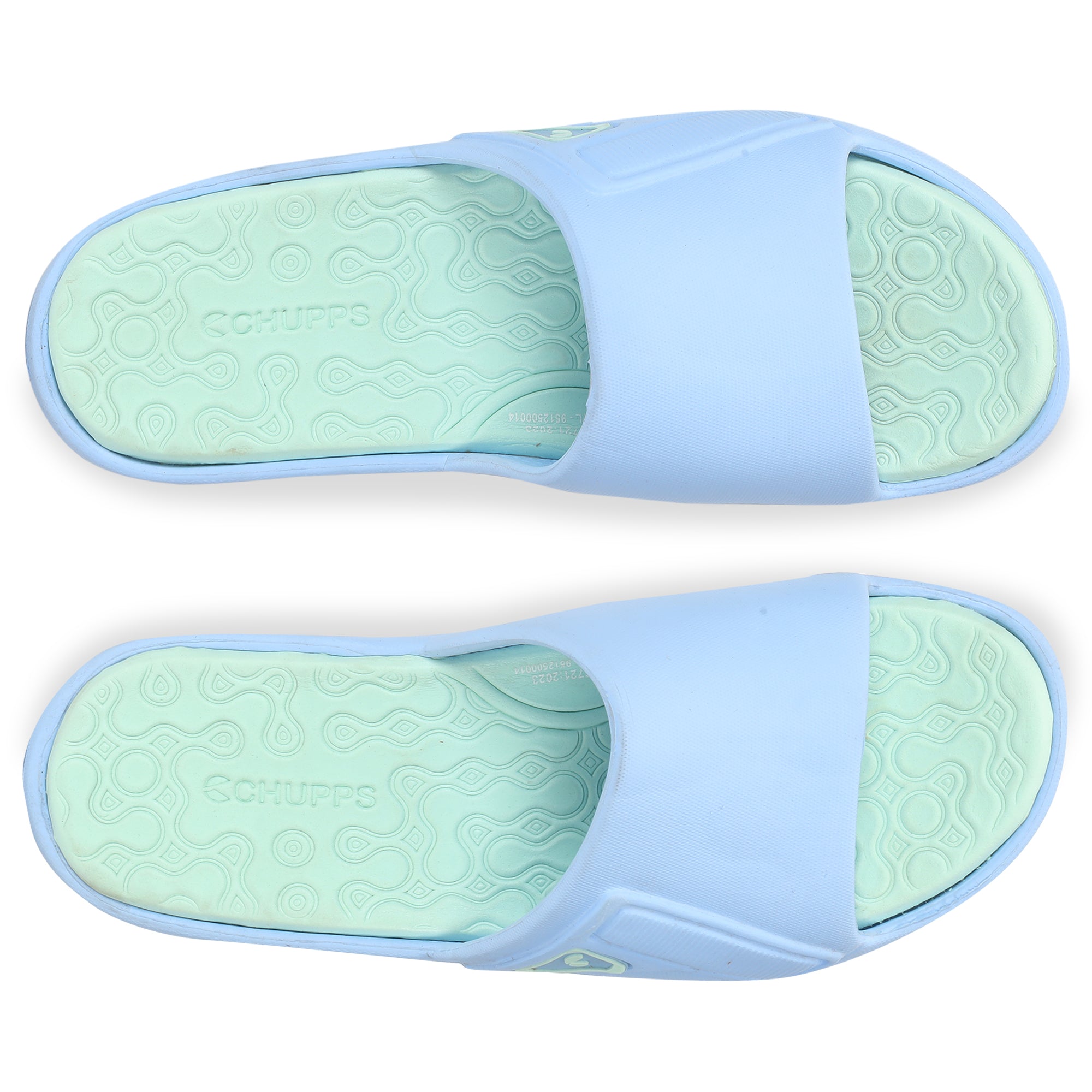 Sky blue sliders for women top view