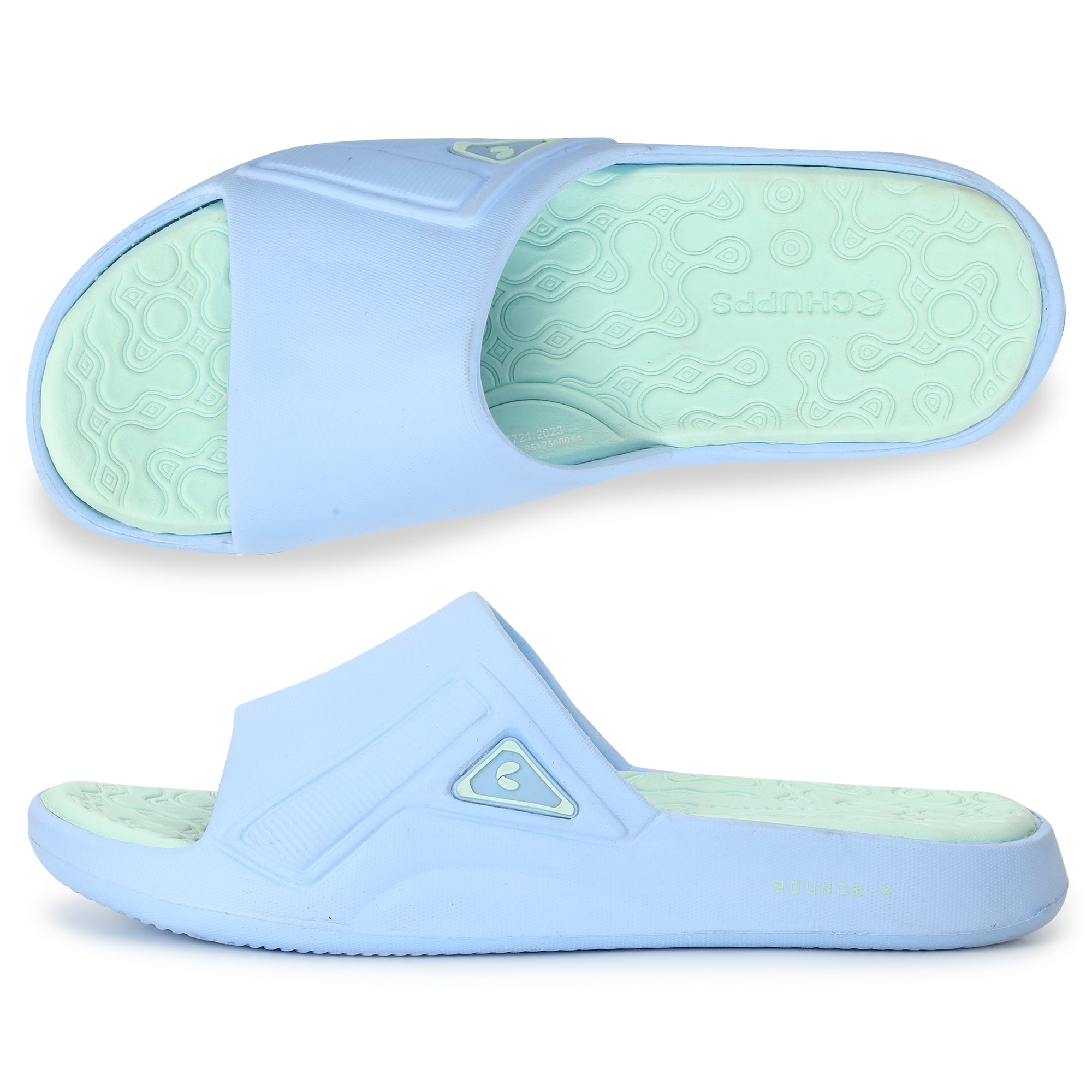 Side and Top profile showing dual-density cushioned sole