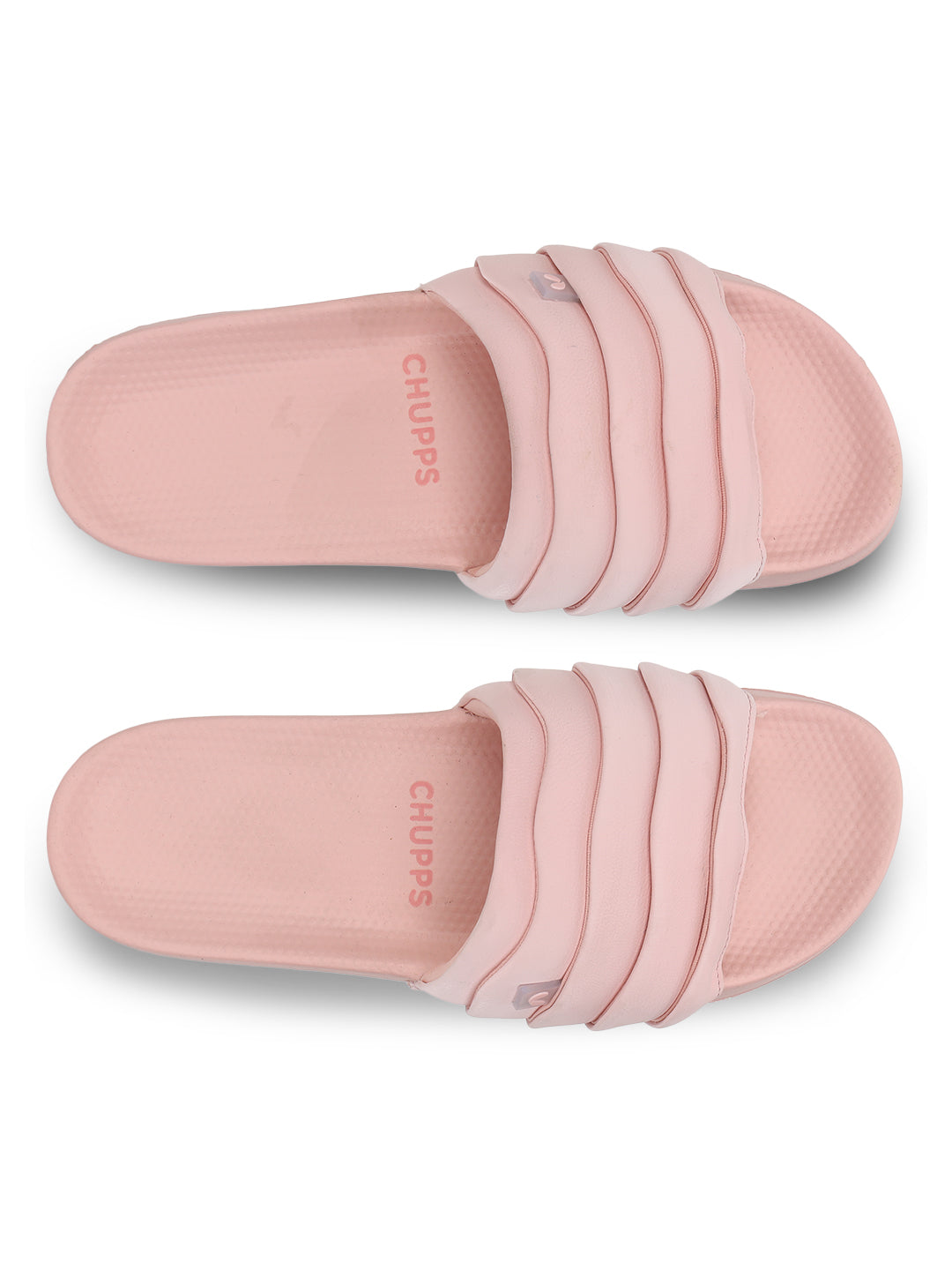 CHUPPS Rose Pink slider top view with petal-inspired upper design