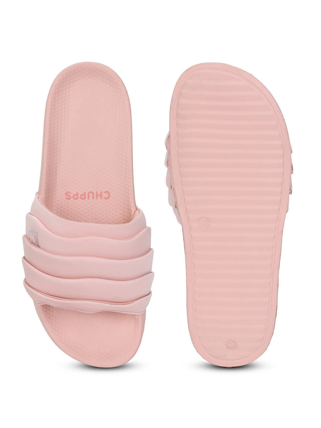 Elegant pink footwear with layered details