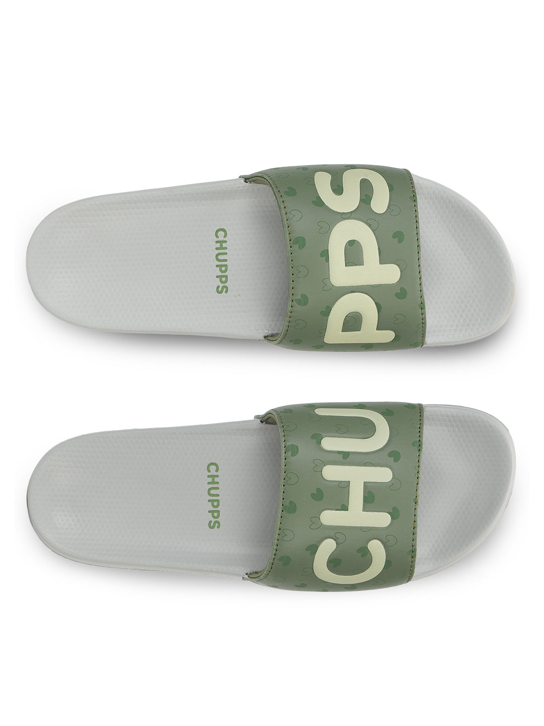 Top view of pastel green and grey color slider