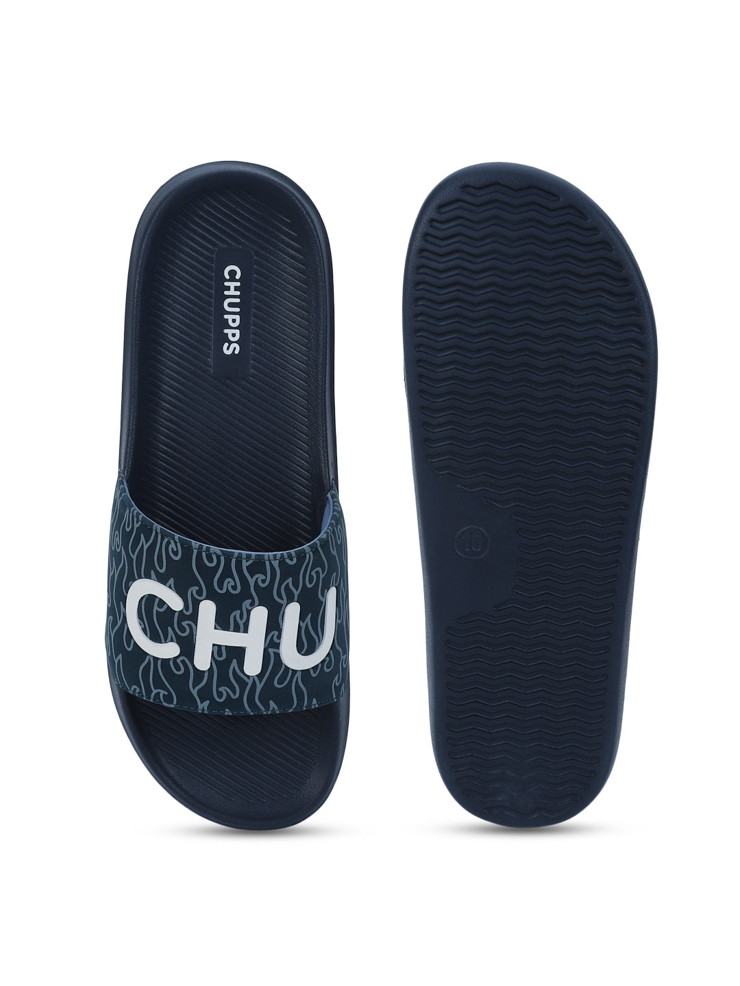 Flame Navy Blue Sliders
