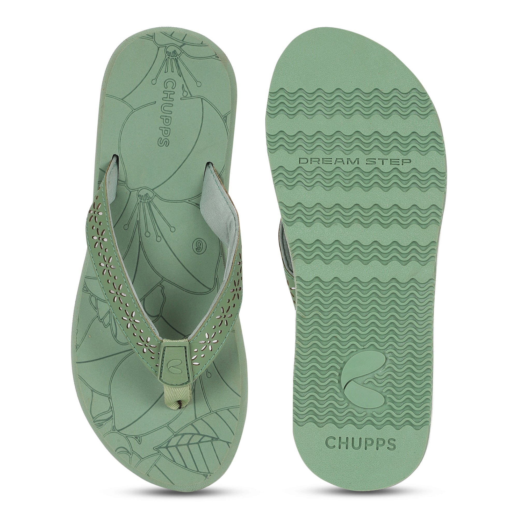 Flora Green Flip-flops -Women