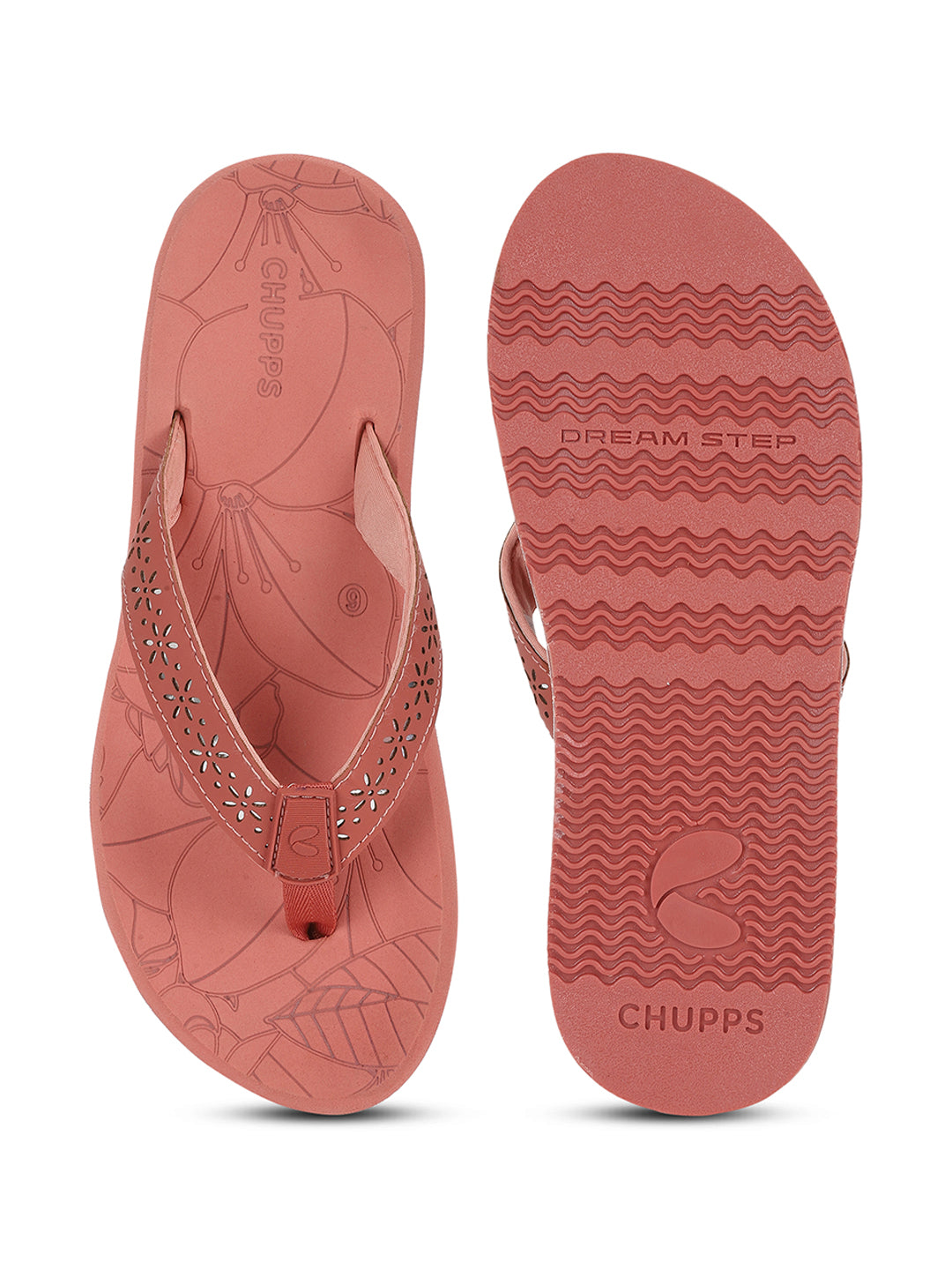 Flora Peach Flip-flops -Women