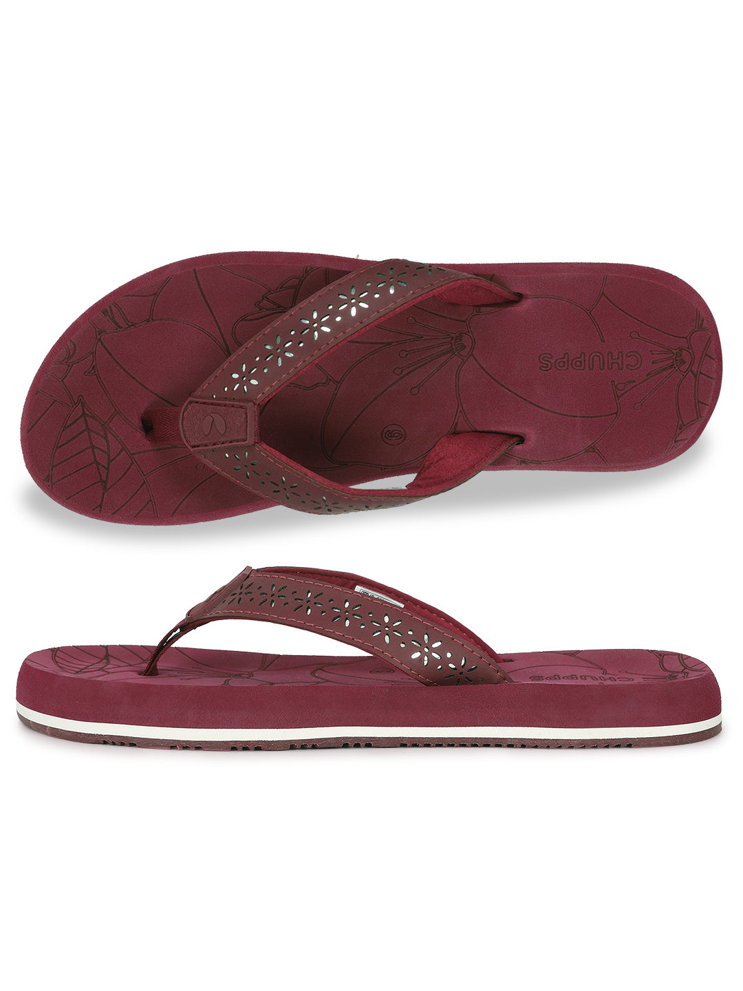 Flora Maroon Flip-flops -Women