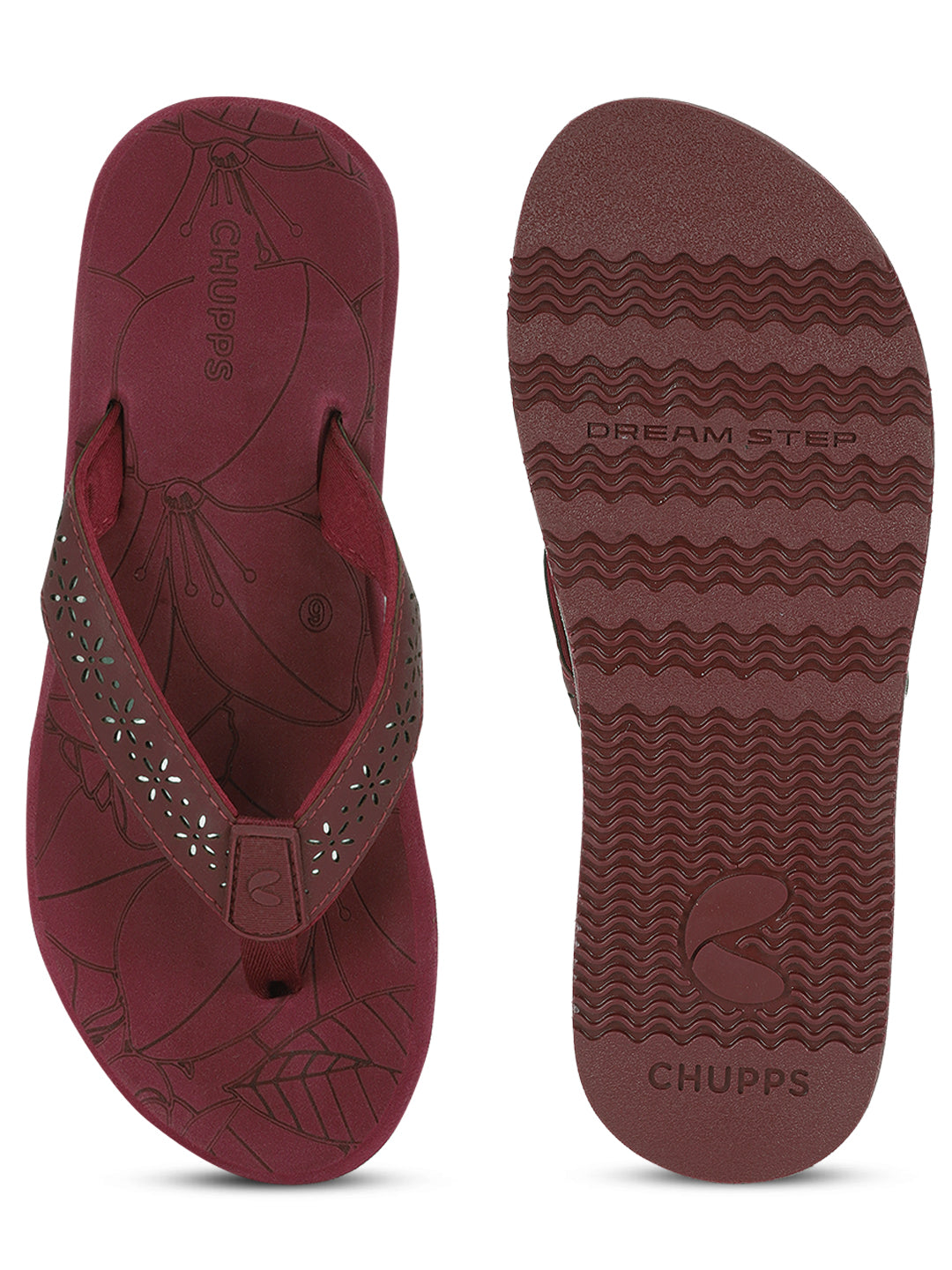 Flora Maroon Flip-flops -Women