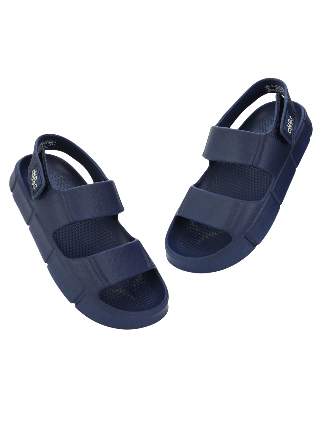 Chunky Sandals_blue chunky pair of navy blue sandals on a white background