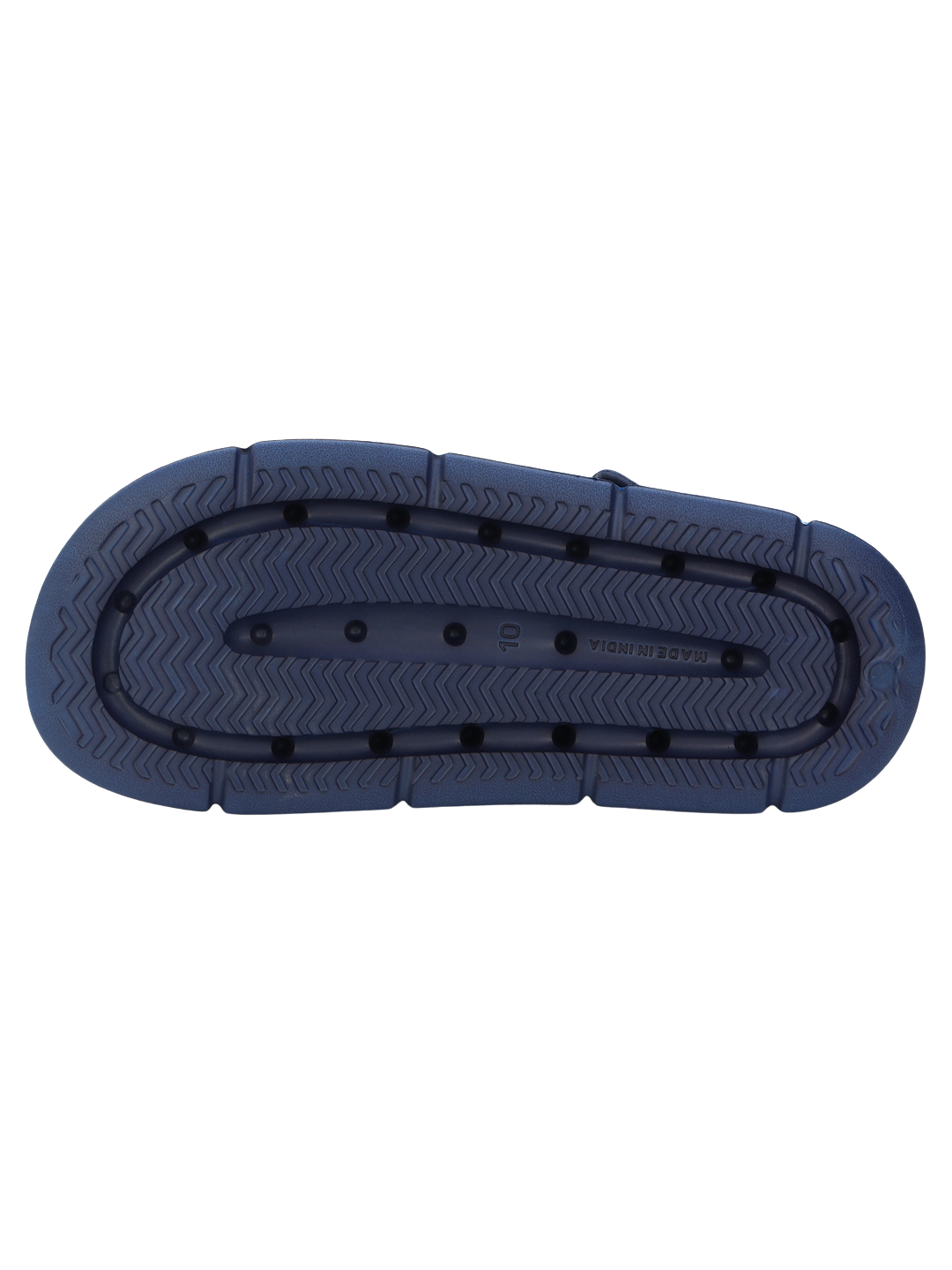 Chunky Sandals_blue chunky blue sandal sole with black tread pattern on a white background